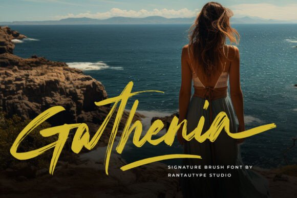 Gathenia Font: A Bold Signature Typeface for Digital Design