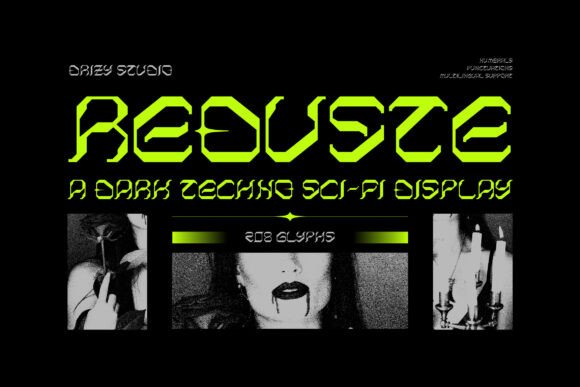 Reduste: A Bold, Dark Techno Sci-Fi Typeface for Editorial Design